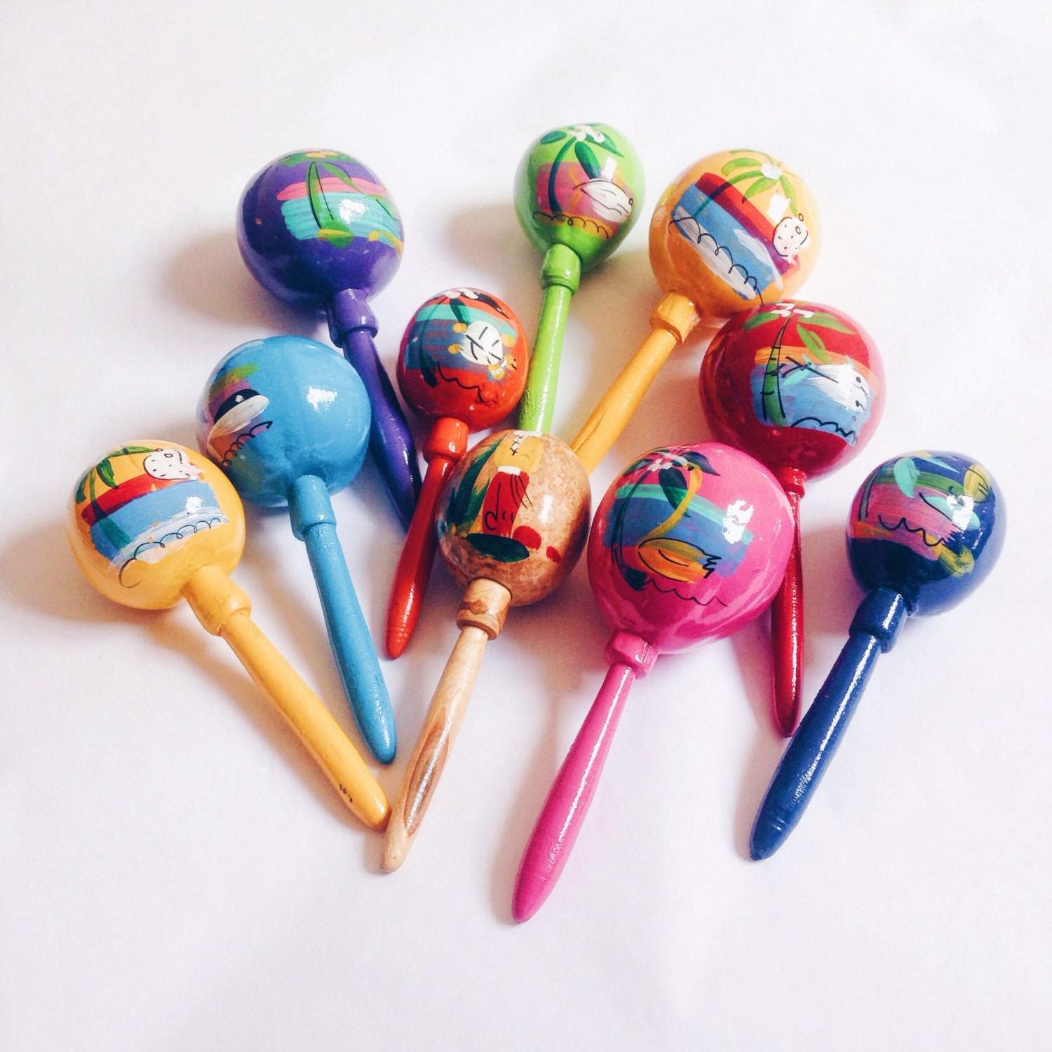 Bois Maracas,Bois Maraca Hochets, Bébé Maracas Jouet en Bois,Jouets de  Percussion Musicale pour Enfants - pour Douche de bébé Fête des Enfants