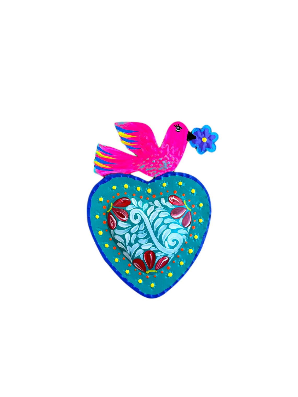 Mexican Tin Heart Mexican Tin Art Milagro Heart Mexican Etsy