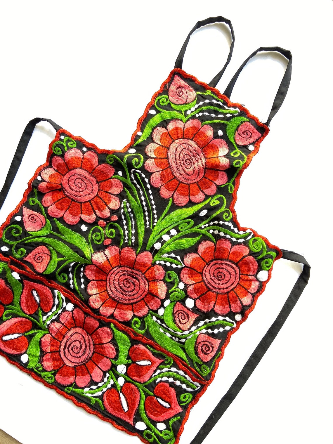 Mexican embroidered apron Mexican apron mandil Etsy