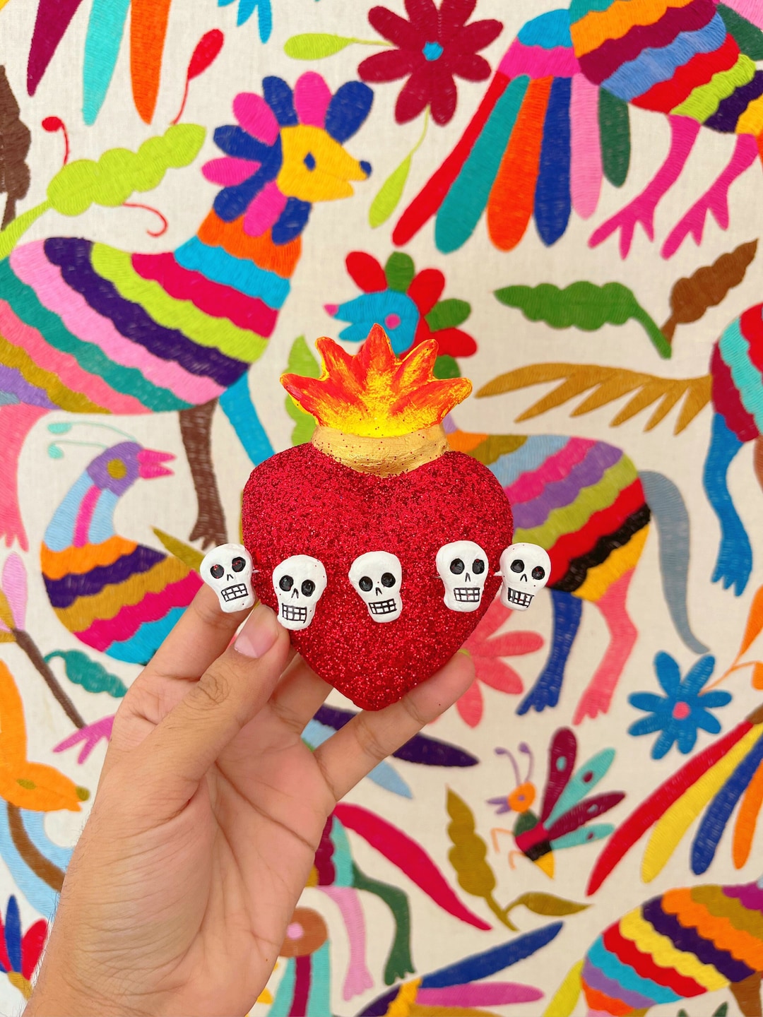 Mexican Heart Wall Art, Mexican Folk Art, Mexican Wall Decor, Day of