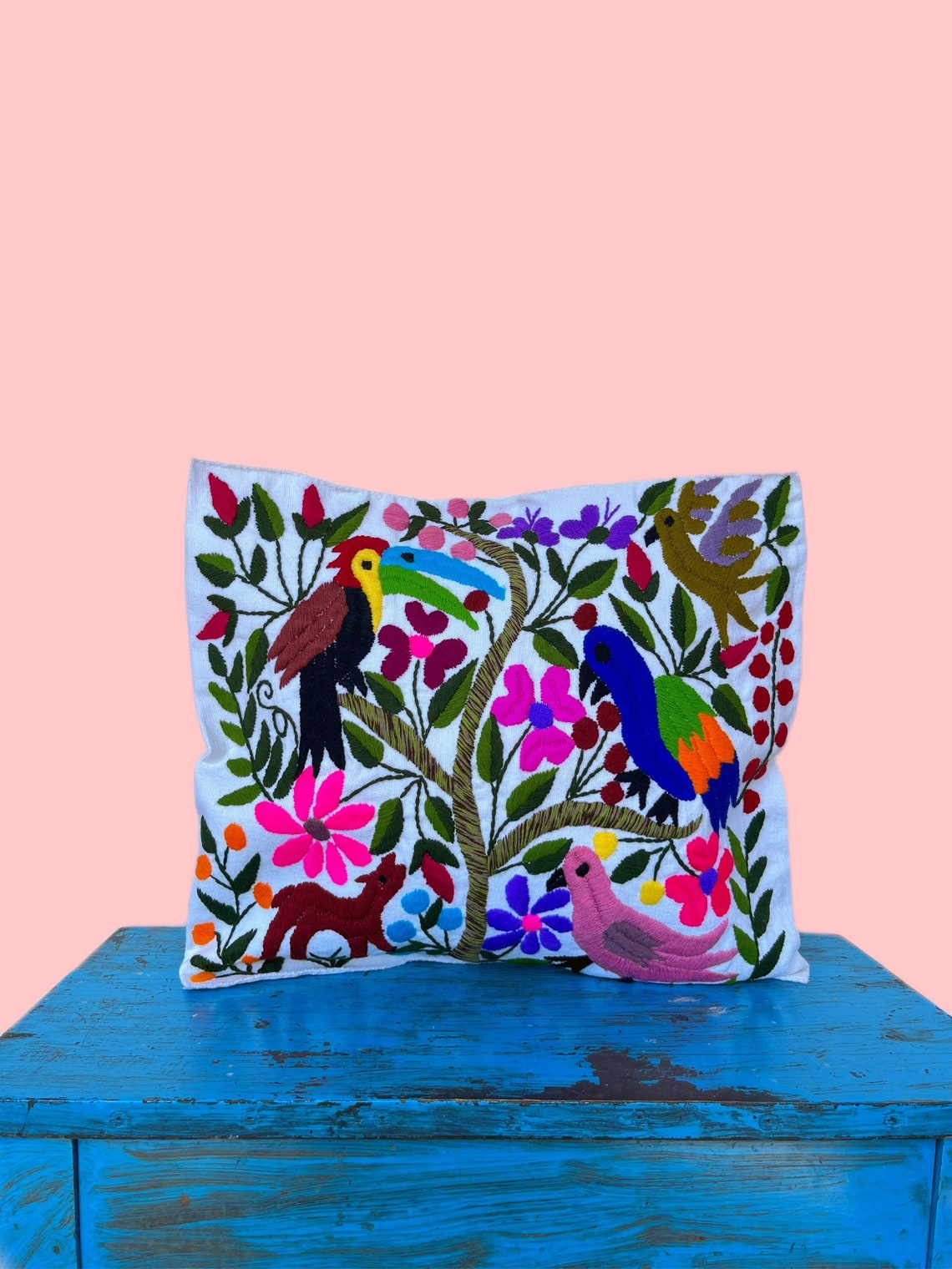 Mexican Pillow Mexican Embroidered Pillow Mexican Woven Etsy