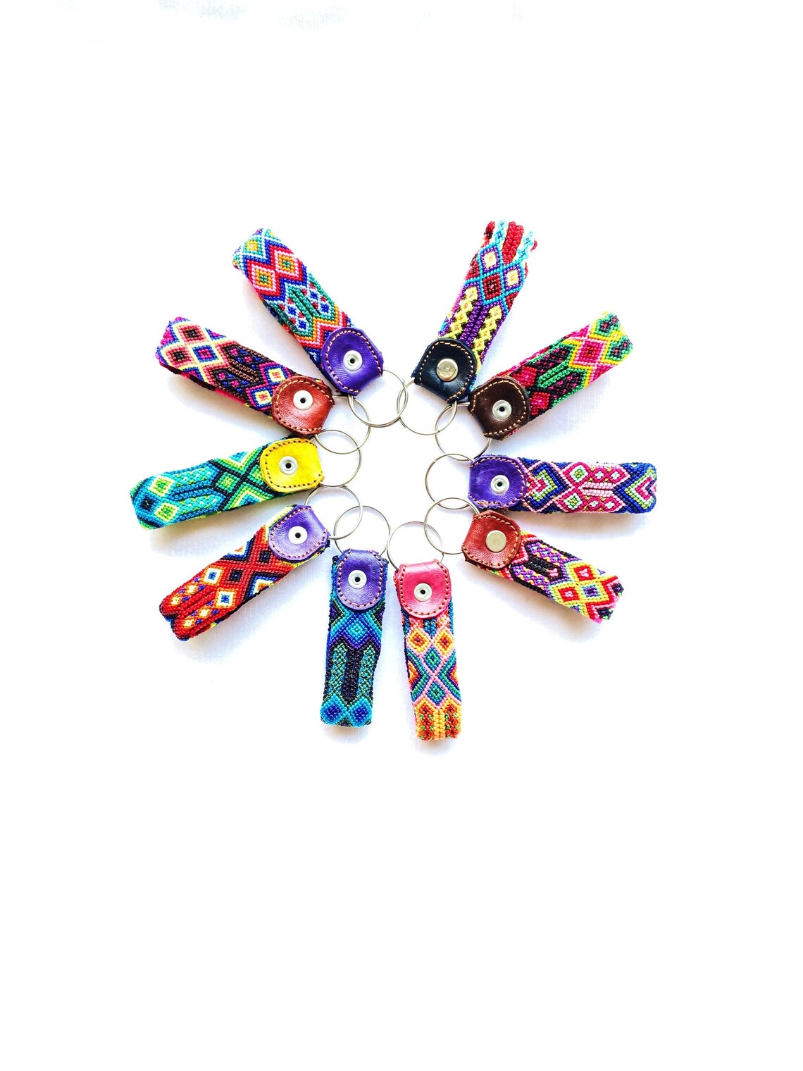 Mexican keychain fob Mexican embroidered keychain wristlet Etsy