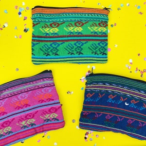 Mexican wallet, Mexican coin purse, Mexican zipper pouch, SET OF 3