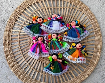 Mexican Lele Doll Keychain, Handmade Artisan Souvenir