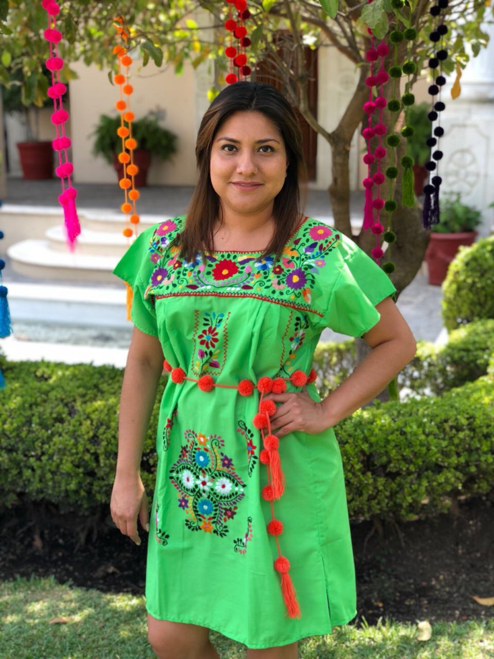 Mexican Embroidered Dress Mexican Embroidery Dress Floral Etsy