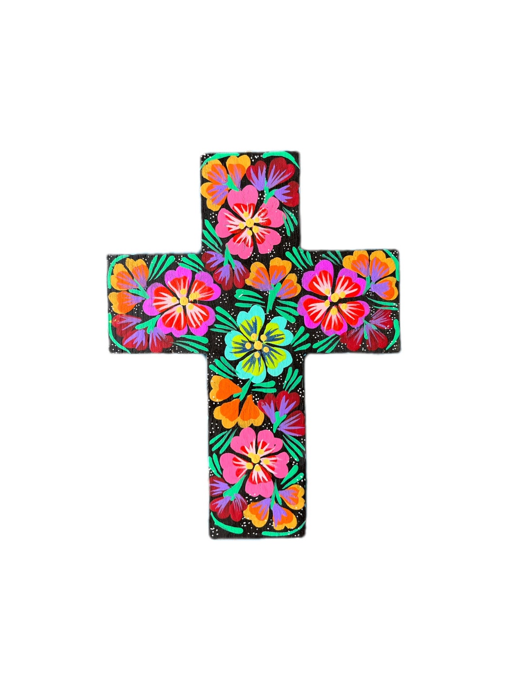 Mexican Cross, Mexican Religious Art, Mexican Hand Painted Cross Etsy