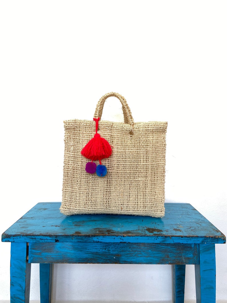 Mexican ixtle bag Mexican wicker bag Mexican market bag