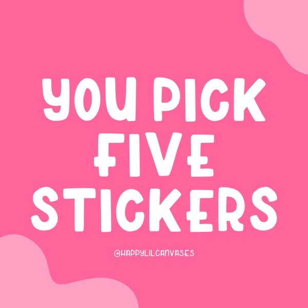 you pick 5 stickers, random cute pittsburgh stickers, fun grab bag sticker art, pop culture queer assorted decals, water bottle laptop print
