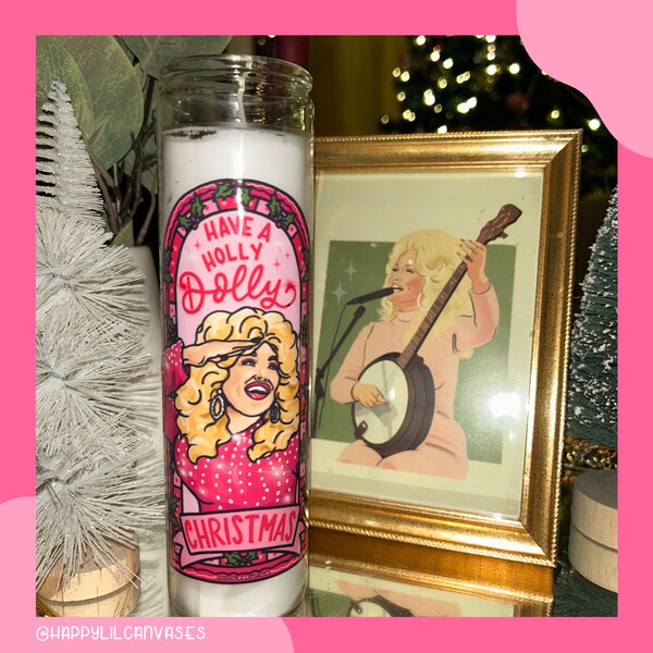 holly dolly christmas prayer candle