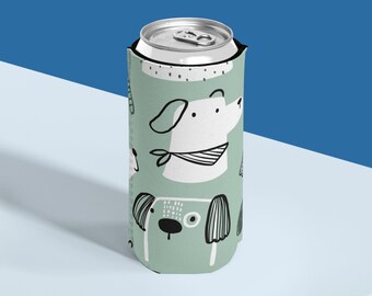 Slim Can Cooler Doggie themed Selzer size