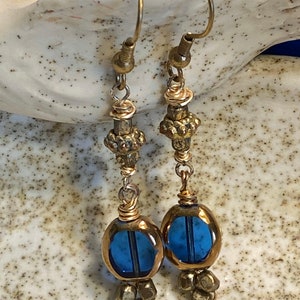 Blue glass earrings