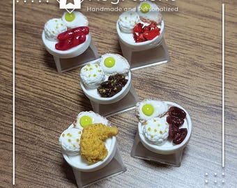 Llaveros artesanales hechos a mano con temática de silog filipino