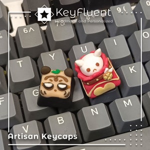 Artisan Keycap cute bunny and panda