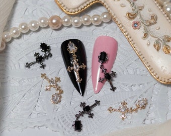 cubic zirconia antique cross charm dangle perfect for nuance nail designs
