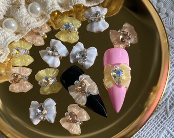 kawaii heart bow nail charms