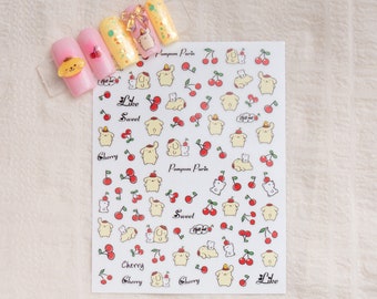kawaii pompom nail sticker