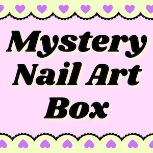 Korean/Japanese style mystery nail art box perfect for techs, press on artists, and hobbyists