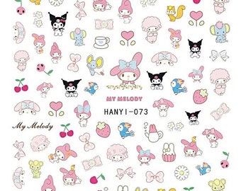 kawaii kuro & melo nail sticker