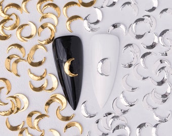 Crescent moon nail charm