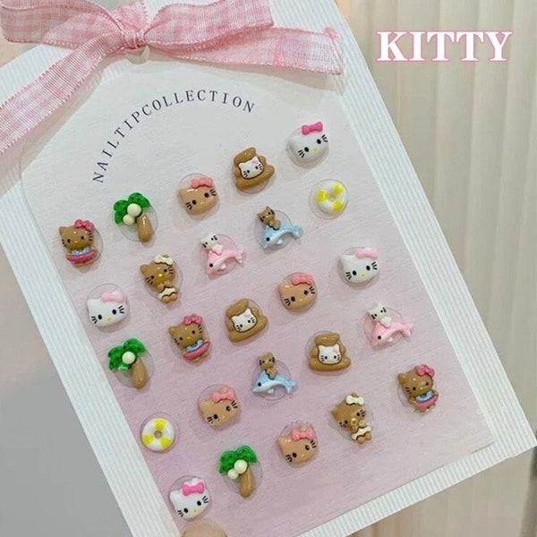 Hot summer Kitty nail charms