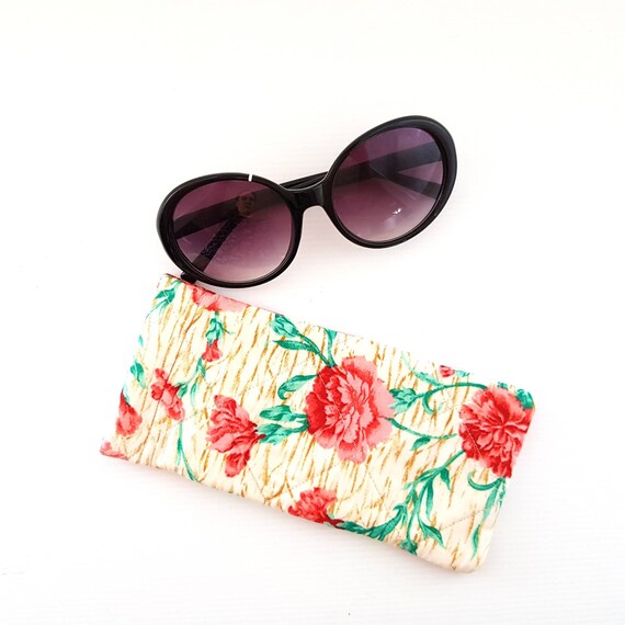 Floral glasses case sunglasses case sunglasses pouch retro floral reading  glasses case glasses slip case quilted sunglass pouch sunnies case