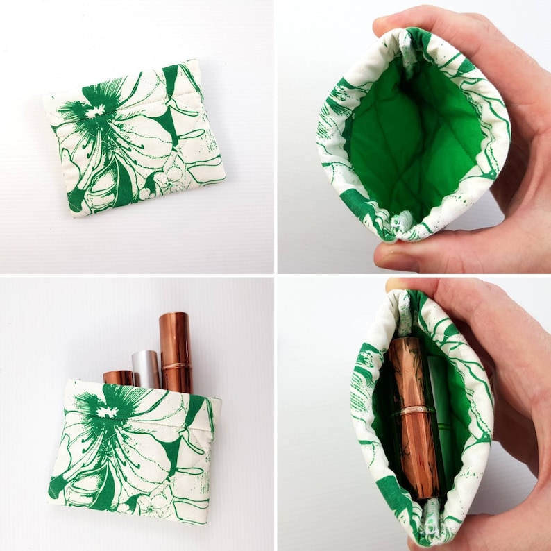 Mini Quilted Pouch Lip Balm Pouch Lipstick Pouch Sanitary Etsy