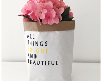 paper bag vase etsy paper bag flower vase