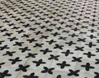 Carpet in leather patchwork
