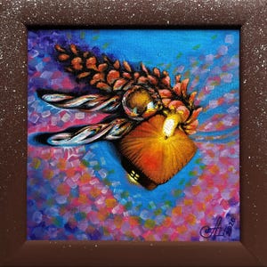 Nochebuena es una pintura al óleo ORIGINAL sobre lienzo estirado, un arte navideño único en su tipo para la decoración del hogar. Listo para colgar