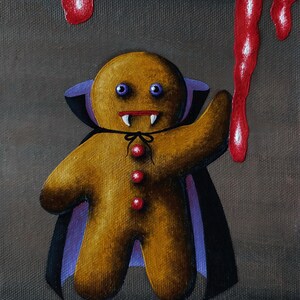 Pintura al óleo original y espeluznante sobre lienzo para la colección de su hogar, una idea de regalo para los amantes del arte. Arte con ambiente de Halloween. SIN MARCO