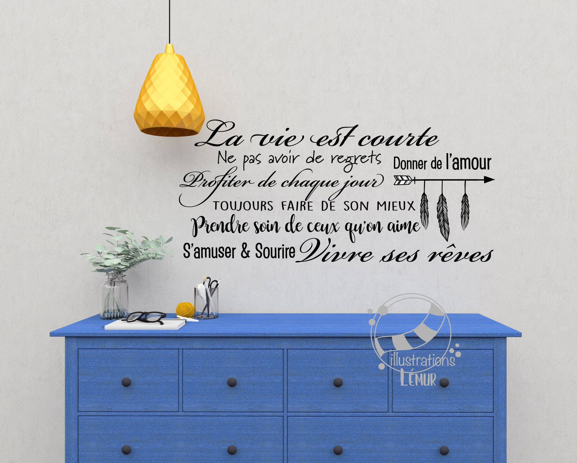 Decalque Citations La Vie Est Courte Donner De L Amour Etsy Singapore