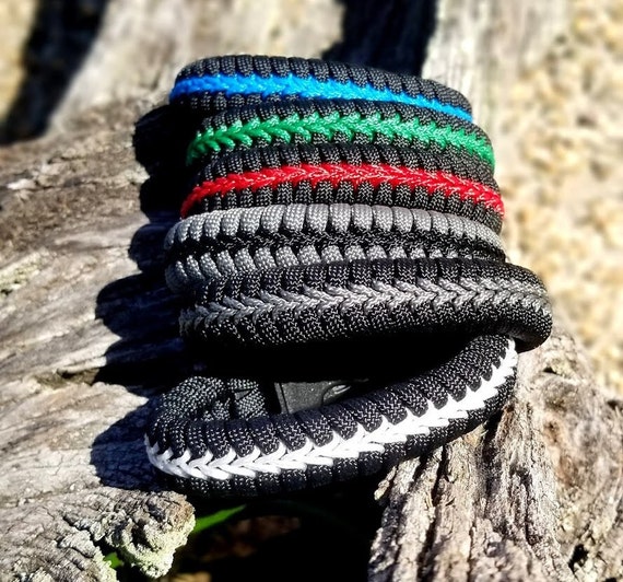 Thin Line Fishtail Woven Paracord Survival Bracelet Tactical