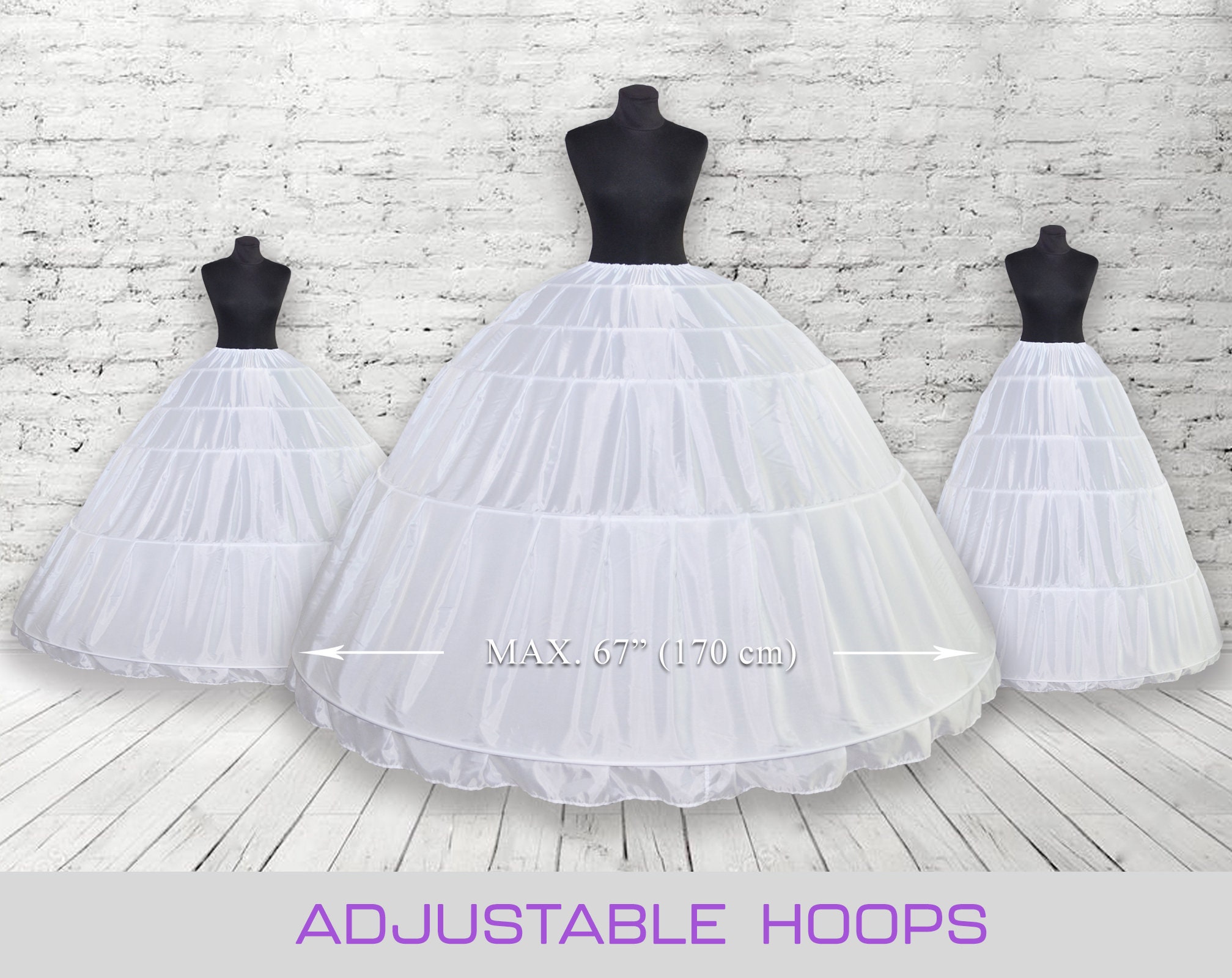 Petticoats Bottom Skirts Full Shape 6 Hoop Skirt Ball Gown