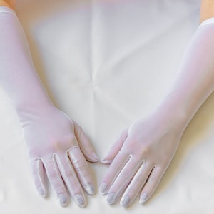 Long gloves, white wedding gloves, bridal gloves, elbow gloves, long gloves 10 image 1