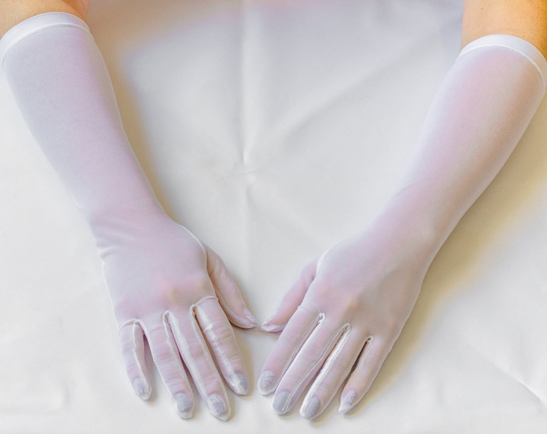 Long gloves, white wedding gloves, bridal gloves, elbow gloves, long gloves 10 image 1