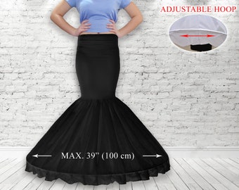 chinese dress ladies Mermaid Petticoat Wedding Hoop Petticoat Crinoline Skirt Hoop Underskirt  Shaping Full Slips Fishtail Petticoat(Black,00) at Amazon Women's Clothing  store