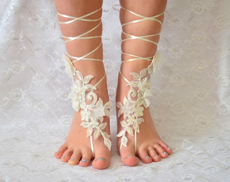 Bridal Sandals Barefoot Sandals Beach Wedding Wedding Etsy