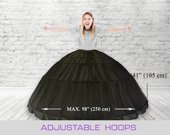 Wedding Crinoline 98" | Hoop Skirt | Ball Gown Skirt | Crinoline Skirt | Petticoat Skirt | Crinoline Petticoat | Underskirt Petticoat