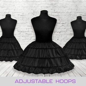 Short Petticoat Hoop Skirt for Cosplay Dress Crinoline Petticoat Lolita Petticoat Black