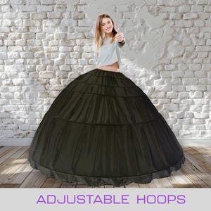 Wedding Crinoline | Hoop Skirt | Ball Gown Skirt | Crinoline Skirt | Petticoat Skirt | Crinoline Petticoat | Underskirt Petticoat Black
