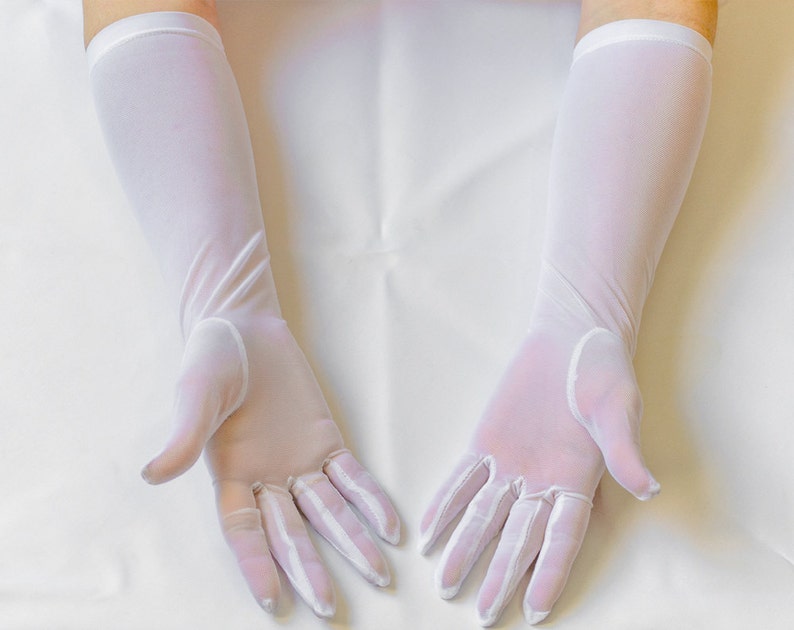 Long gloves, white wedding gloves, bridal gloves, elbow gloves, long gloves 10 image 2