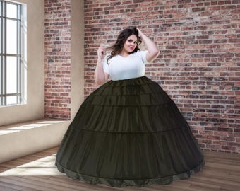 Wedding Crinoline Plus Size Black | Hoop Skirt Large | Ball Gown Skirt | Crinoline Skirt | Petticoat Skirt | Crinoline Petticoat | Petticoat