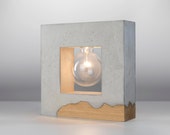 Inscrito Concrete Table Lamp/ Concrete and wood