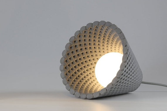 concrete bedside lamp
