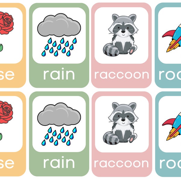 R and Vocalic R Flashcards/ memory game articulation speech therapy