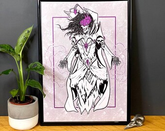 Undead Lich Wizard - Dark Fantasy D&D BBEG - Full Art Illustration Print