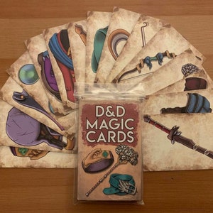 D&amp;D Magic Item Card - Set Full Colour Print - 15 Enchanted Treasures - Etsy