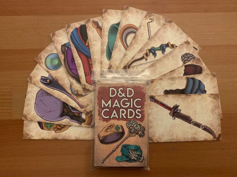 D&D Magic Item Card Set Full Colour Print 15 Enchanted Etsy
