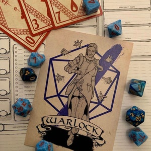 D&D - Hexenmeister - A6 Fine Art Postkarte Drucken