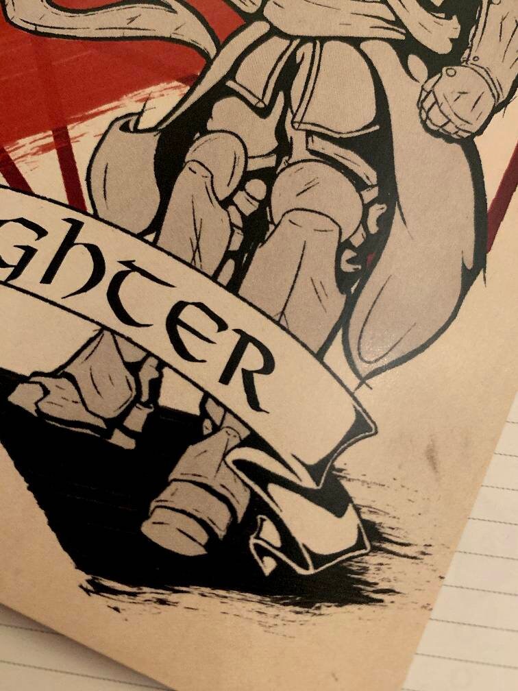 D&amp;D Fighter A6 Fine Art Postcard Print - Etsy